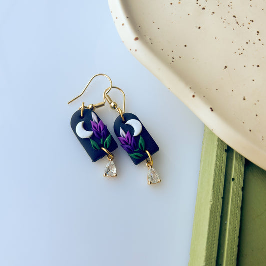 LAVENDER MOON MINI EARRINGS