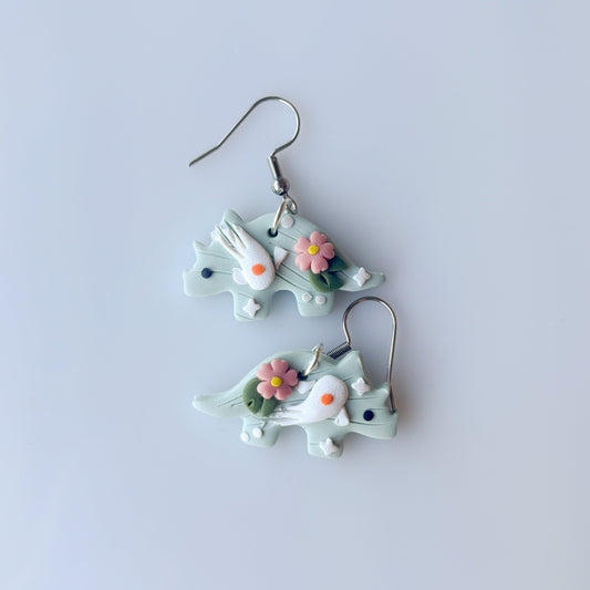 KOI DINO EARRINGS (TRICERATOPS)