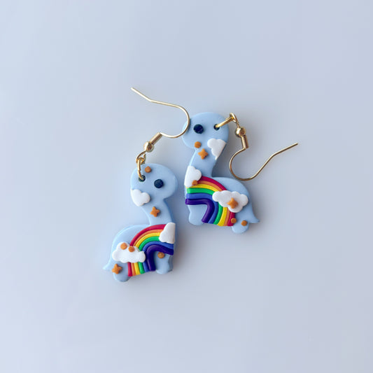 RAINBOW DINO EARRINGS (BRONTO)