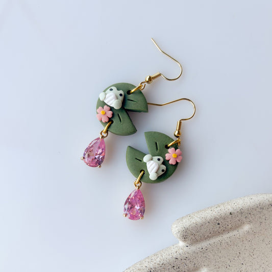 FROGS ON LILYPADS EARRINGS