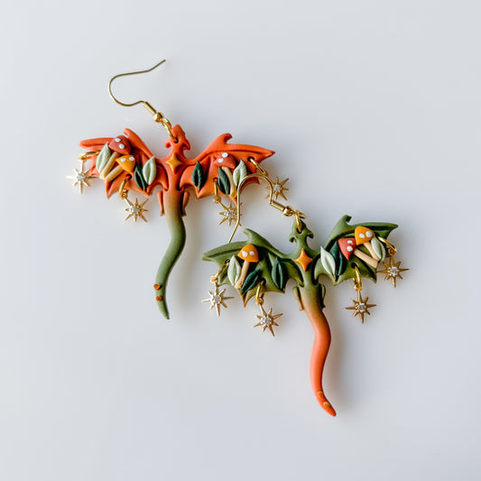 MUSHROOM DRAGON EARRINGS