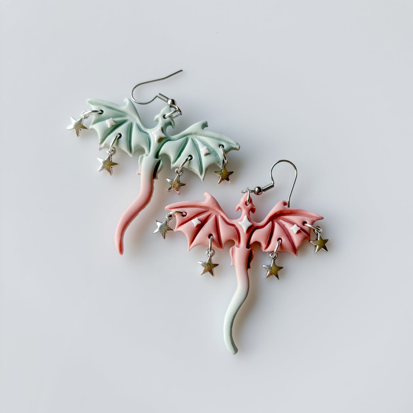 COTTON CANDY DRAGON EARRINGS