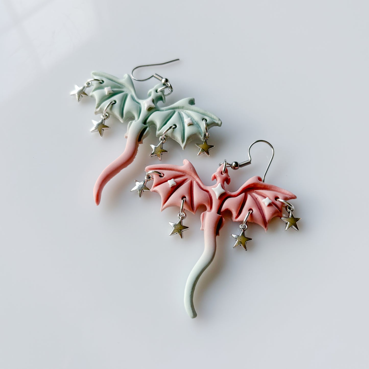 COTTON CANDY DRAGON EARRINGS