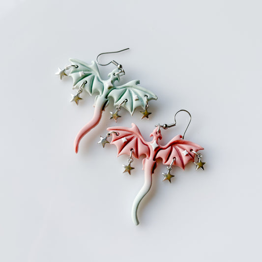 COTTON CANDY DRAGON EARRINGS