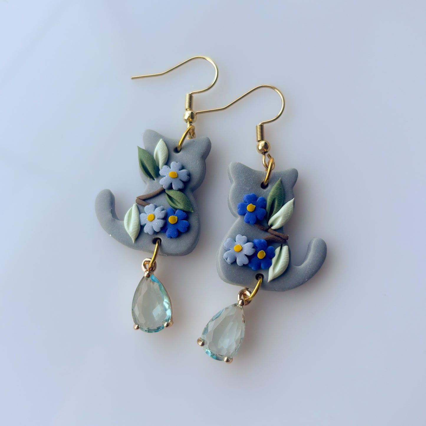 FORGET-ME-NOT CAT EARRINGS