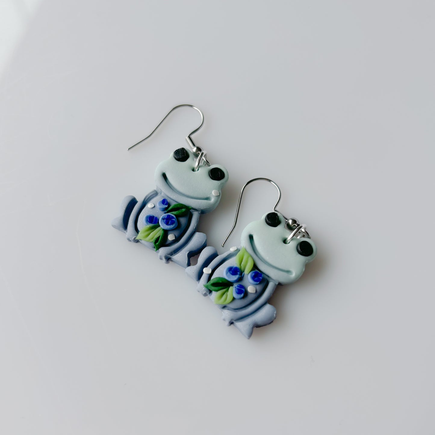 BLUEBERRY FROG EARRINGS