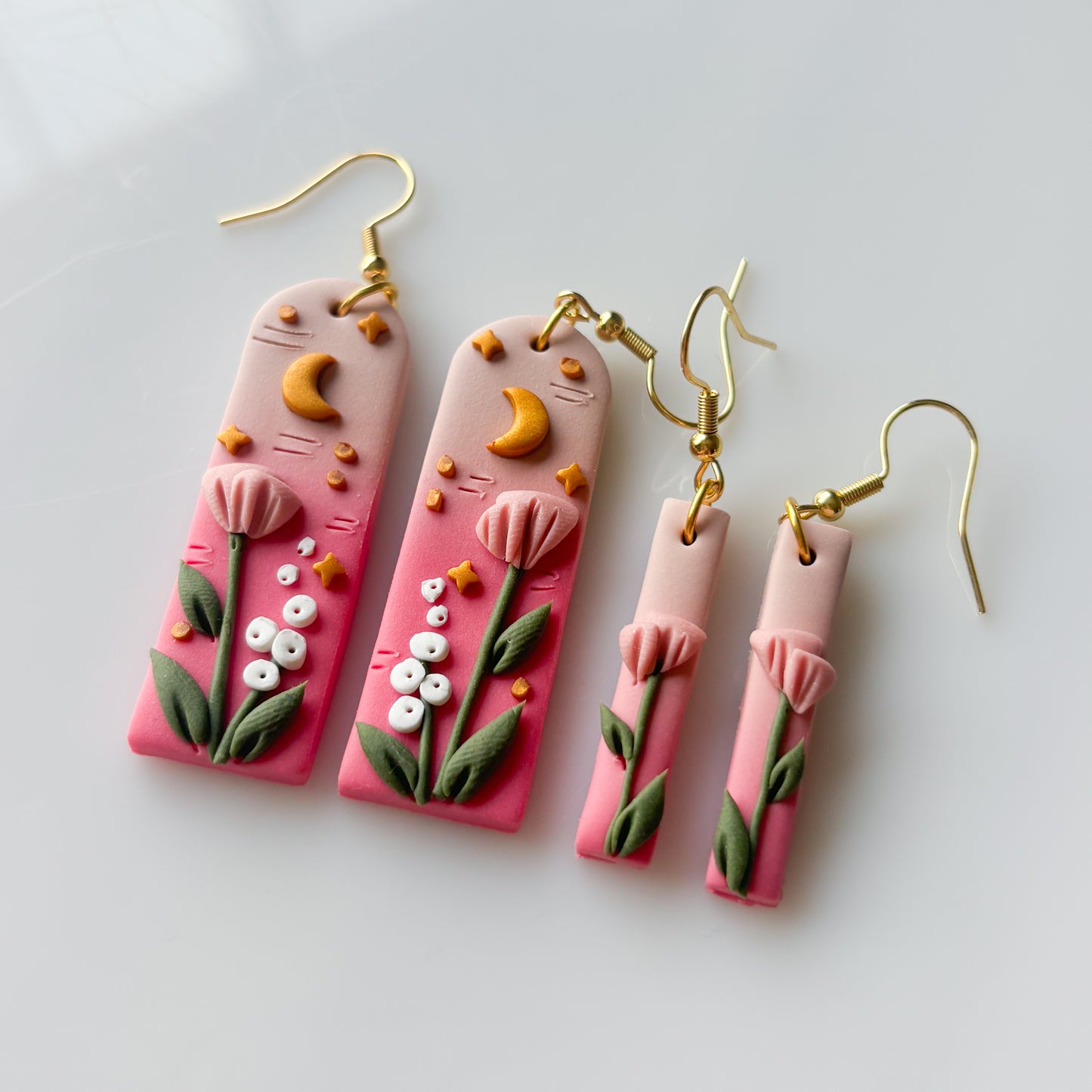 PINK TALL ARCH EARRINGS