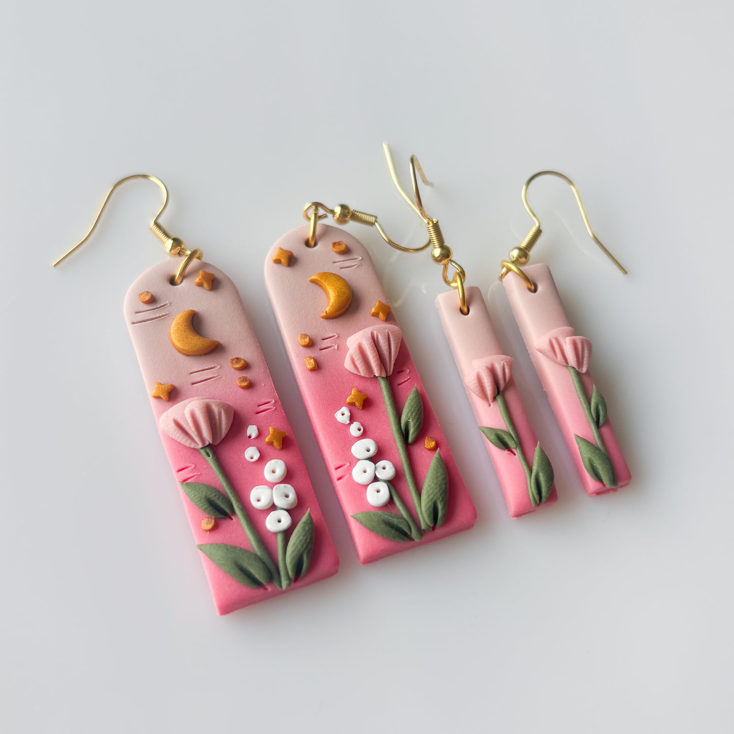 PINK TALL ARCH EARRINGS