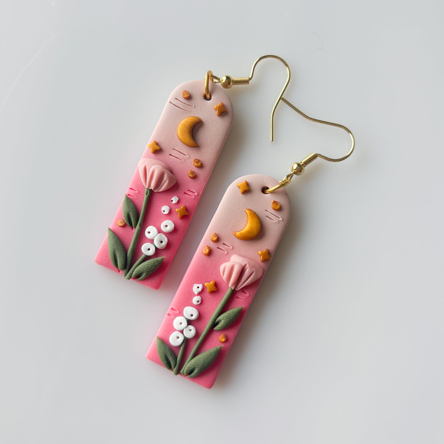 PINK TALL ARCH EARRINGS