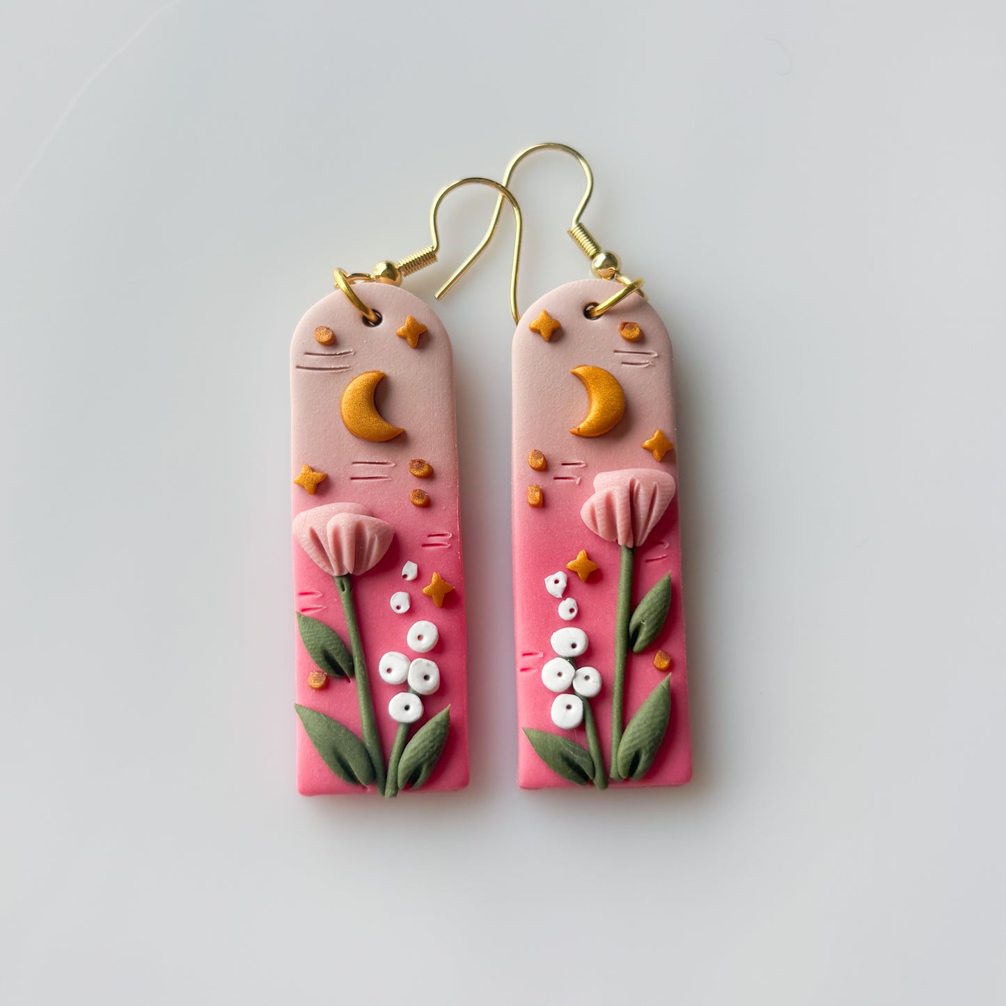 PINK TALL ARCH EARRINGS