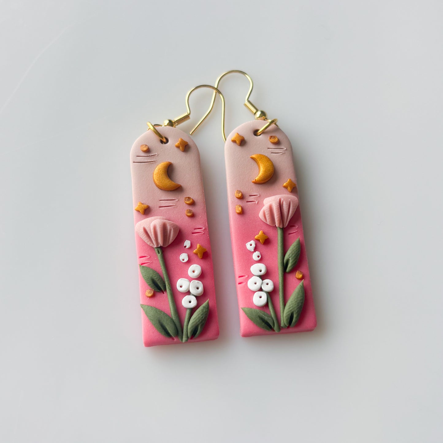 PINK TALL ARCH EARRINGS