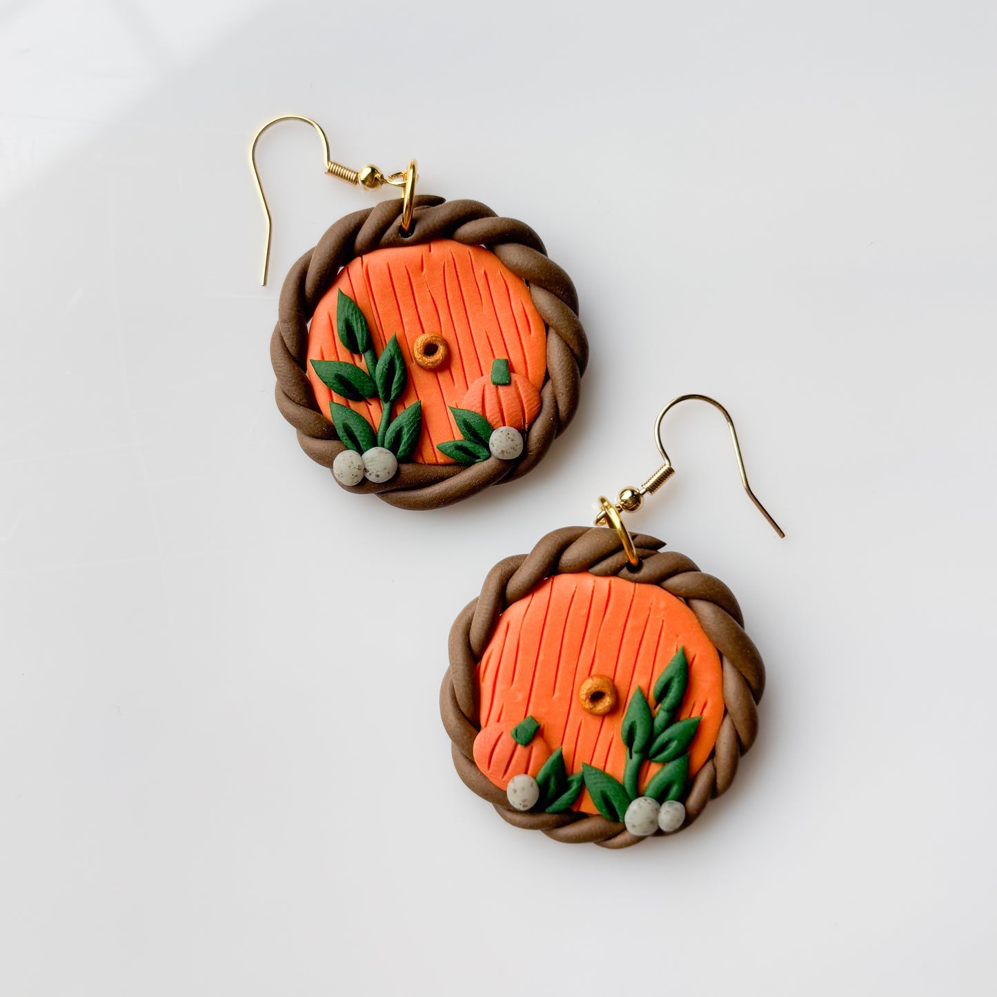 PUMPKIN HOBBIT DOOR EARRINGS